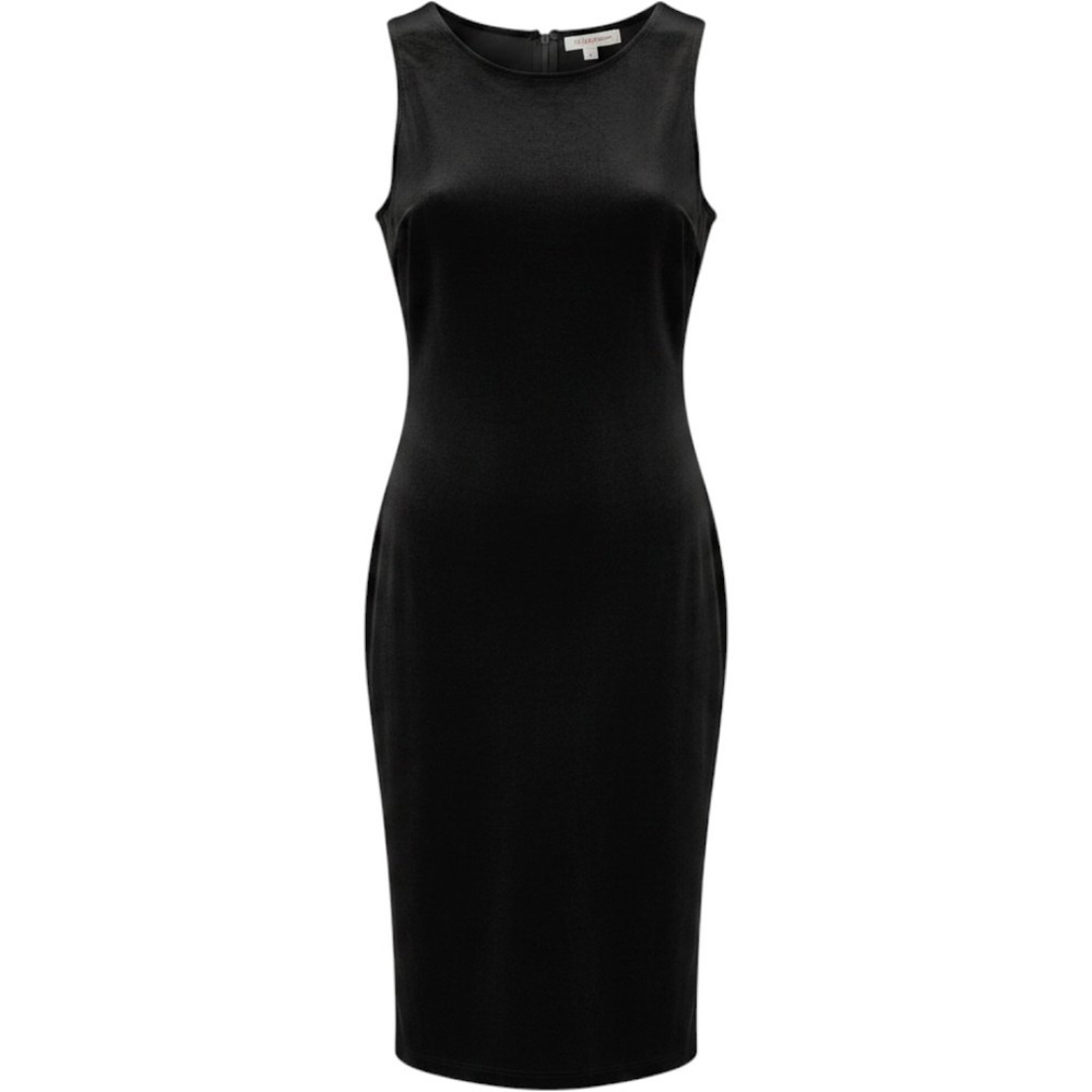 JM Collection Jennifer Moore Black Velvet Sleeveless Midi Dress WPL 8046 Women M